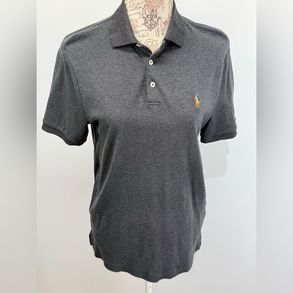 POLO by RALPH LAUREN Women's Charcoal Short-Sleeve Polo size S - Picture 8 of 12
